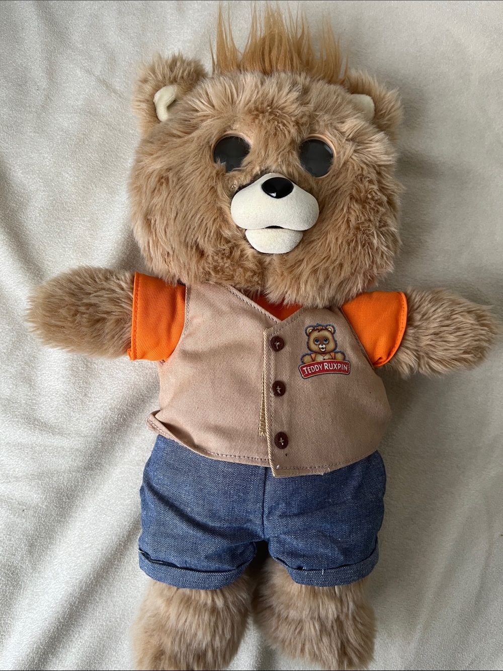 Teddy Ruxpin Interactive Bluetooth story telling Plush Bear Brown Orange Shirt